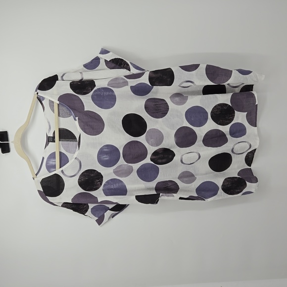 Emery Rose White Gray Women's Polka-dot Round Neckline Plus Size 4XL - Picture 3 of 12